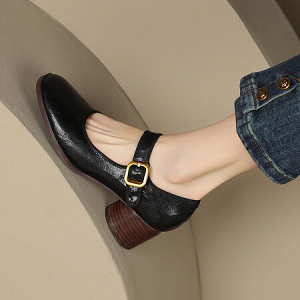 Handcrafted Leather Ladies' Shoes: Elegance & Luxury Redefined(Etrj220A3809)