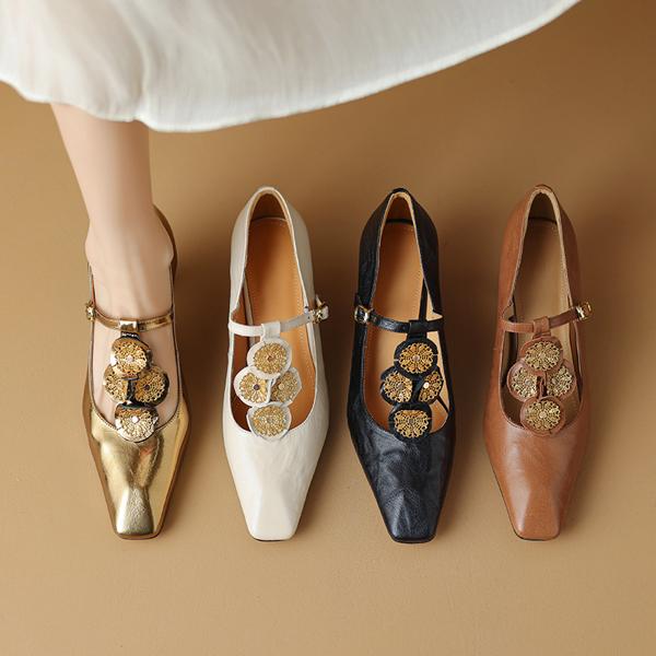 Handcrafted Genuine Leather Women's Shoes - Elegant, Luxurious, and Exquisite Quality.(Etx0863TX445)