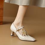 Handcrafted Genuine Leather Women's Shoes - Elegant, Luxurious, and Exquisite Quality.(Etx0863TX445)
