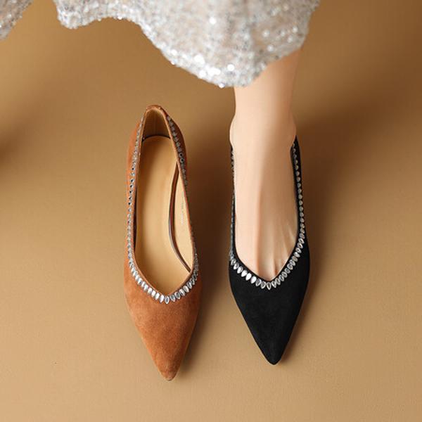 Elegant Handmade Genuine Leather Women's Shoes(Etx0863TX464-2)