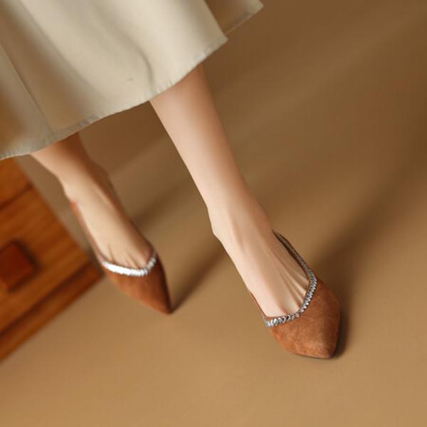 Elegant Handmade Genuine Leather Women's Shoes(Etx0863TX464-2)