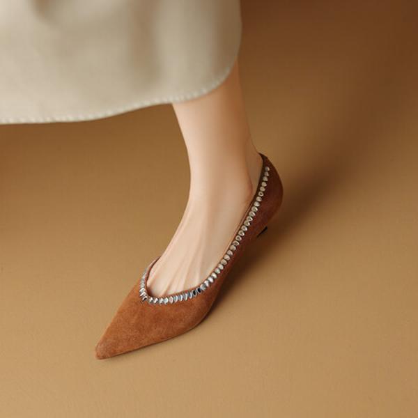 Elegant Handmade Genuine Leather Women's Shoes(Etx0863TX464-2)