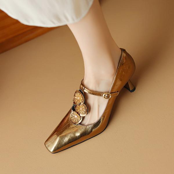 Handmade Luxury Genuine Leather Women's Shoes(Etx0863TX445-6)