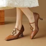 Handmade Luxury Genuine Leather Women's Shoes(Etx0863TX445-6)