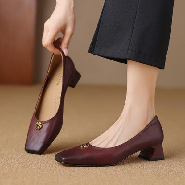 Exquisite Handmade Leather Women's Shoes: Elegance in Craftsmanship(Etx0863TX562-6)