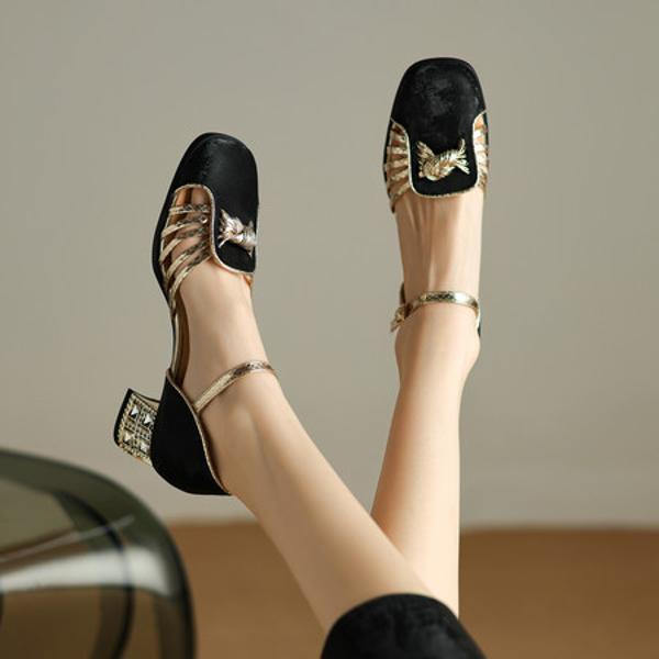 Handcrafted Luxury Leather Women's Shoes with Elegant Craftsmanship(Etx0863TX489-6)