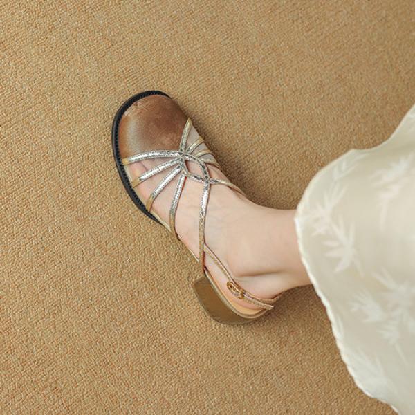 Elegant Luxury Handmade Leather Women's Shoes(Etx0863TX487-6)