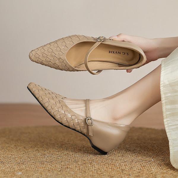 Luxurious Handcrafted Leather Women's Shoes: Elegance Meets Craftsmanship(Etx0863TX653)