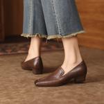 Exquisite Handmade Genuine Leather Women’s Shoes: Luxurious Elegance & Craftsmanship(Exinyimeik889)