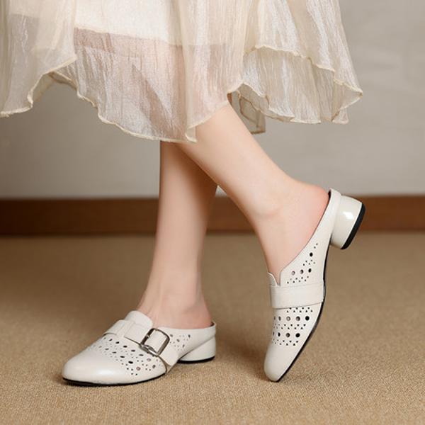 Elegant Handmade Leather Women's Shoes of Luxury Craftsmanship(Exinyimeik909)