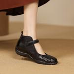 Exquisite Handcrafted Genuine Leather Women's Shoes for Elegant Sophistication(Exinyimeik923)