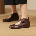 Exquisite Handcrafted Genuine Leather Women's Shoes for Elegant Sophistication(Exinyimeik923)