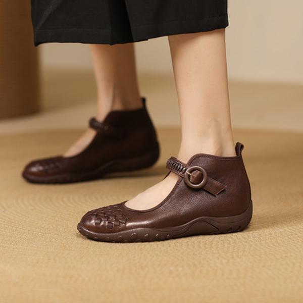 Exquisite Handcrafted Genuine Leather Women's Shoes for Elegant Sophistication(Exinyimeik923)