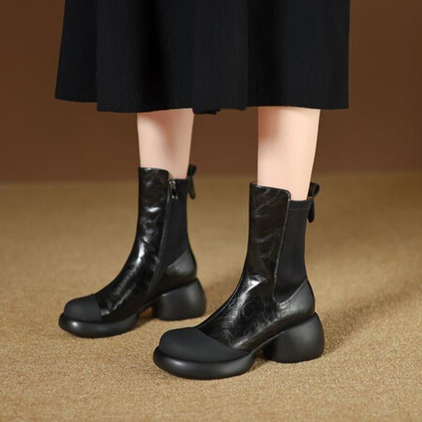 Handcrafted Genuine Leather Women's Shoes - Elegant Luxury Quality(EyunshangxYSZ2633)