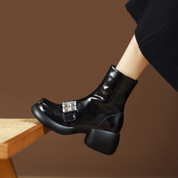 Handcrafted Leather Women's Shoes: Luxe Artisan Craftsmanship & Elegance(EyunshangxC2969-2)