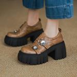 Luxury Handcrafted Genuine Leather Women's Shoes with Exquisite Craftsmanship(Eyunshangx1月-75)